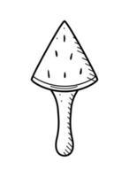 ghiaccio crema scarabocchio icona. vettore illustrazione di estate dolci ghiaccioli su un' bastone. singolo schizzo isolato su bianca.