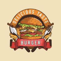 design del logo di hamburger vettore