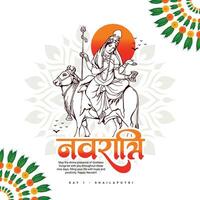 Durga puja e contento Navratri indiano dea culto Festival sociale media inviare bandiera modello, nel hindi Navratri si intende navratri. vettore