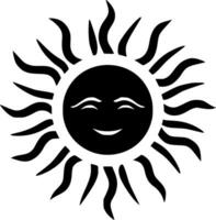 sole - nero e bianca isolato icona - vettore illustrazione
