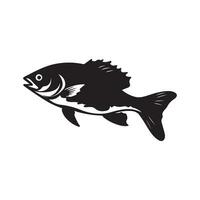 basso pesce silhouette vettore