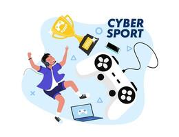 i trofei della competizione e-sport e i premi in denaro attendono gli atleti di e-sport vettore