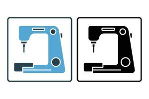cucire macchina icona. icona relazionato per tessile e cucire. solido icona stile. semplice vettore design modificabile