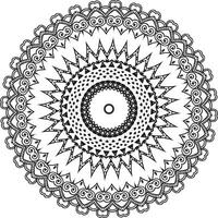 motivo circolare a forma di mandala per henné, mehndi, tatuaggio, decorazione. ornamento decorativo in stile etnico orientale. pagina del libro da colorare. vettore