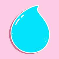 acqua far cadere etichetta carattere. vettore mano disegnato cartone animato kawaii personaggio illustrazione icona. isolato su rosa sfondo. acqua far cadere personaggio concetto