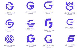 impostato di astratto iniziale lettera g logo design modello. vettore