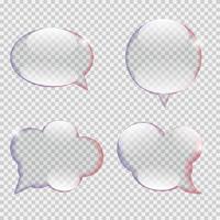 illustrazione vettoriale di bolla di discorso di trasparenza di vetro