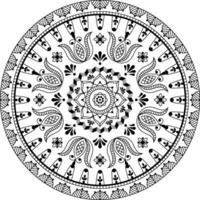 scandinavo floreale mandala disegno, delineato vettore isolato su bianca sfondo