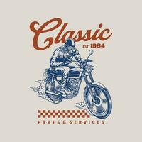 Vintage ▾ uomo equitazione un' classico motociclo vettore