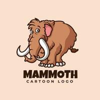 mammut cartone animato portafortuna logo design vettore