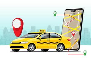 servizio di consegna taxi con applicazione per smartphone vettore