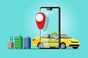 servizio di consegna taxi con applicazione per smartphone vettore