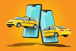 servizio di consegna taxi con applicazione per smartphone vettore