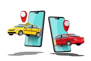 servizio di consegna taxi con applicazione per smartphone vettore