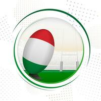 bandiera di Italia su Rugby sfera. il giro Rugby icona con bandiera di Italia. vettore