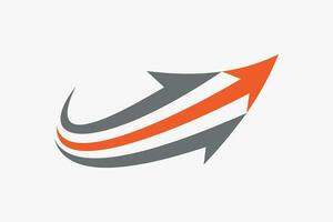 swoosh freccia su logo modello design vettore