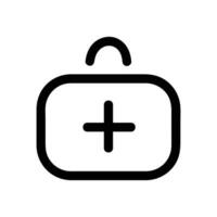 primo aiuto kit vettore icona, schema stile icona, a partire dal avventura icone collezione, isolato su bianca sfondo.