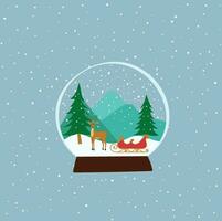 cartone animato stile Natale palla di neve illustrazione piatto vettore. allegro Natale. per Natale carte, striscioni, etichetta, etichette, sfondo.neve su sfondo. natale e nuovo anno concetto. stagione greating vettore