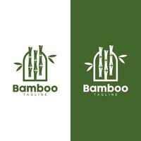 tropicale bambù foresta logo, albero tronco e foglia disegno, vettore illustrazione simbolo