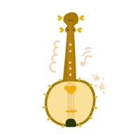 banjo strumento musicale disegnato a mano. illustrazione piatta. vettore