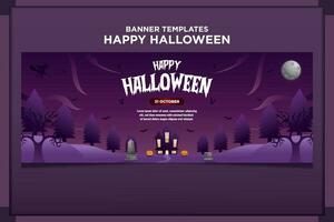 bandiera modello contento Halloween vettore illustrazione v3