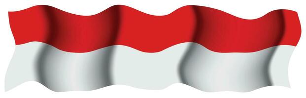 lungo ondulato indonesiano bandiera vettore