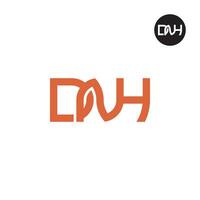 lettera dnh monogramma logo design vettore