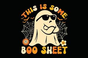 Questo è alcuni fischio foglio divertente Halloween fantasma maglietta design vettore