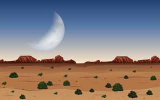 Un deserto di notte vettore