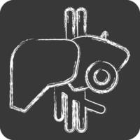 icona fegato. relazionato per corpo dolore simbolo. gesso stile. semplice design modificabile. semplice illustrazione vettore