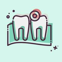 icona mal di denti. relazionato per corpo dolore simbolo. mbe stile. semplice design modificabile. semplice illustrazione vettore