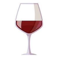 vettore un' bicchiere di rosso vino piatto illustrazione