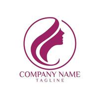 bellezza signora capelli logo design vettore