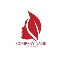 bellezza signora capelli logo design vettore