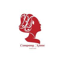 bellezza signora capelli logo design vettore