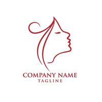 bellezza signora capelli logo design vettore