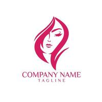 bellezza signora capelli logo design vettore