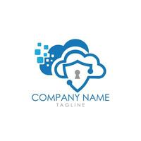 nube informatica conferenza logo design vettore