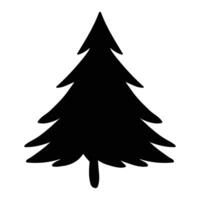 Vintage ▾ alberi e foresta silhouette nel monocromatico stile silhouette di pino alberi vettore