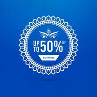 Durga puja Festival offerta, sconto, i saldi tag creativo design vettore