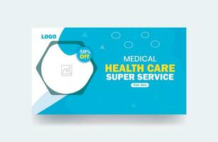 medico assistenza sanitaria miniatura ospedale bandiera copertina inviare design modello vettore