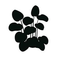 vettore fiore le foglie silhouette nero