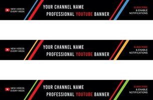 3 colore versione vettore creativo moderno Youtube bandiera modello