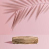 scena minimale con forme geometriche. podio del cilindro in sfondo rosa. scena per mostrare prodotto cosmetico, vetrina, vetrina, vetrina. illustrazione vettoriale 3D.