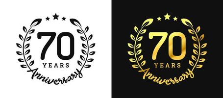 anniversario 70 oro numeri. minimalista design modello, moderno, elegante festeggiare anniversario evento. etichetta, vettore, cartello, illustrazione, striscione, simbolo, icona, disegno, etichetta, etichetta, distintivo, elemento vettore