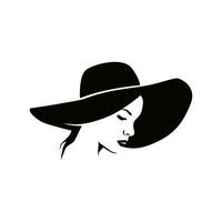 donna con cappello vettore logo