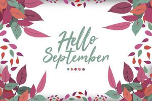 ciao settembre lettering premium disegnato a mano vettore