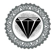 diamante pietra design nel decorativo telaio vettore