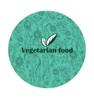 floreale sfondo per vegetariano cibo design vettore