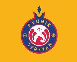 fc Pyunik erevan club logo simbolo Armenia lega calcio astratto design vettore illustrazione con giallo sfondo